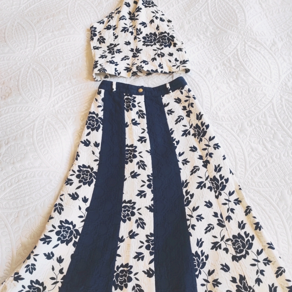 Halter Floral Ensemble - Top and Skirt
